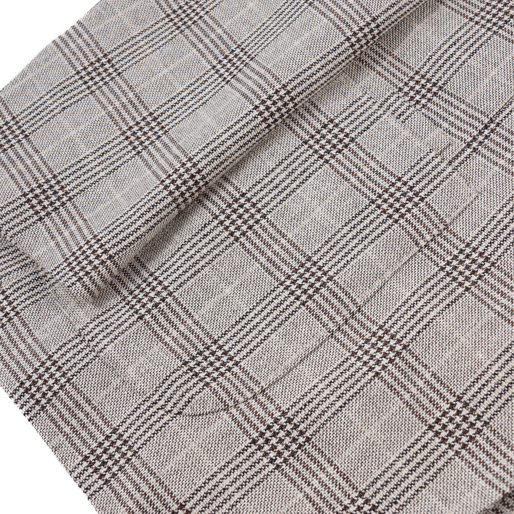 Pre-owned Luciano Barbera Soft Constructed Gray Check Wool-silk-linen Sport Coat 38r