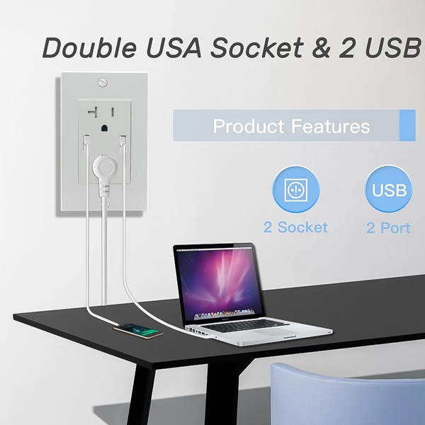 120° 4K HD Wifi P2P Home Security Nanny Camera USB in AC Wall Socket Outlet US - Image 7