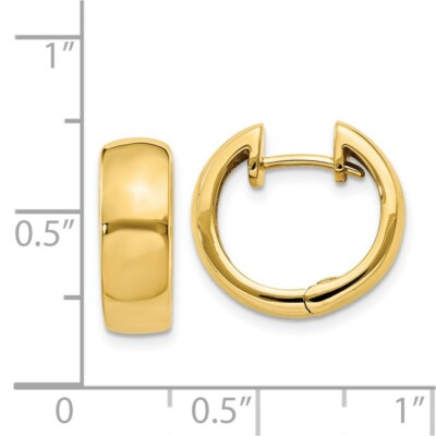 Pre-owned Skyjewelers Real 14kt Yellow Gold Round Hinged Hoop Earrings
