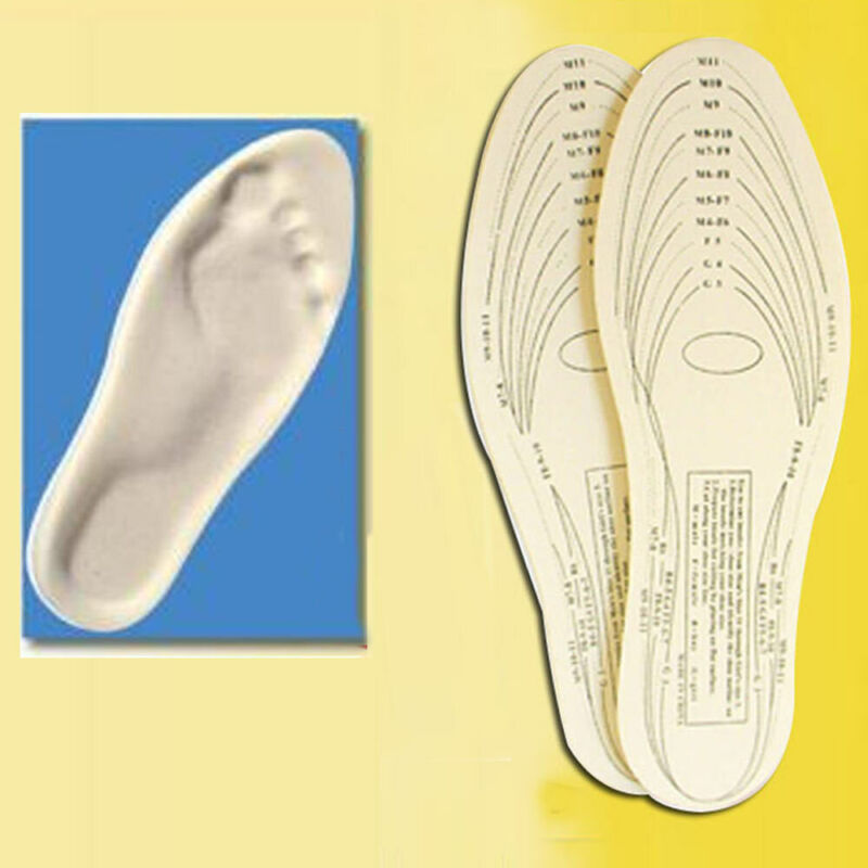 Pair Memory Foam Insoles Shoe Unisex 1 Size Fit Most Cushion Foot Pad Heel Shock