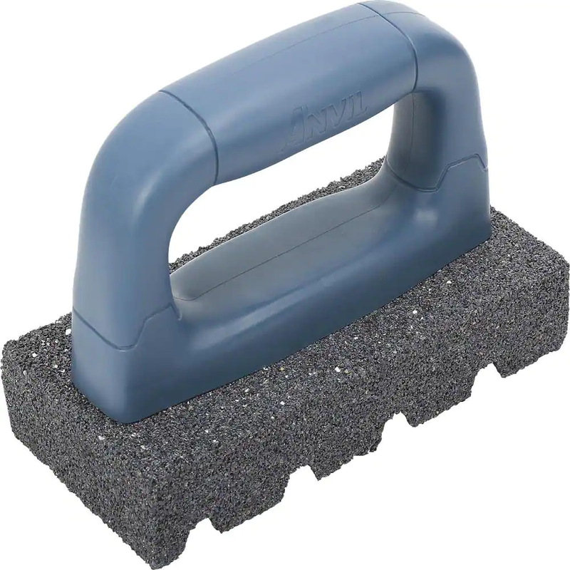 Anvil Rub Brick 6 x 3 in 20 Grit Fluted Silicon Carbide Stone for Concrete Tile