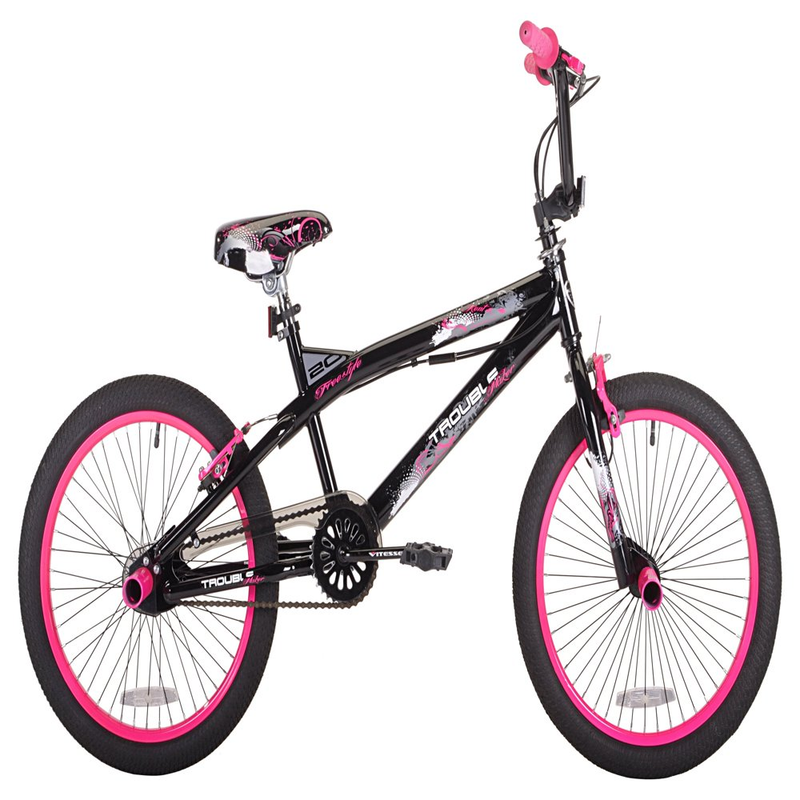 Kent 20" Girls', Trouble BMX Bike, Black/Pink