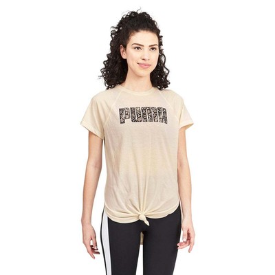 

Puma Digital Logo Crew Neck Short Sleeve Training TShirt Womens Size  Casual, Off white