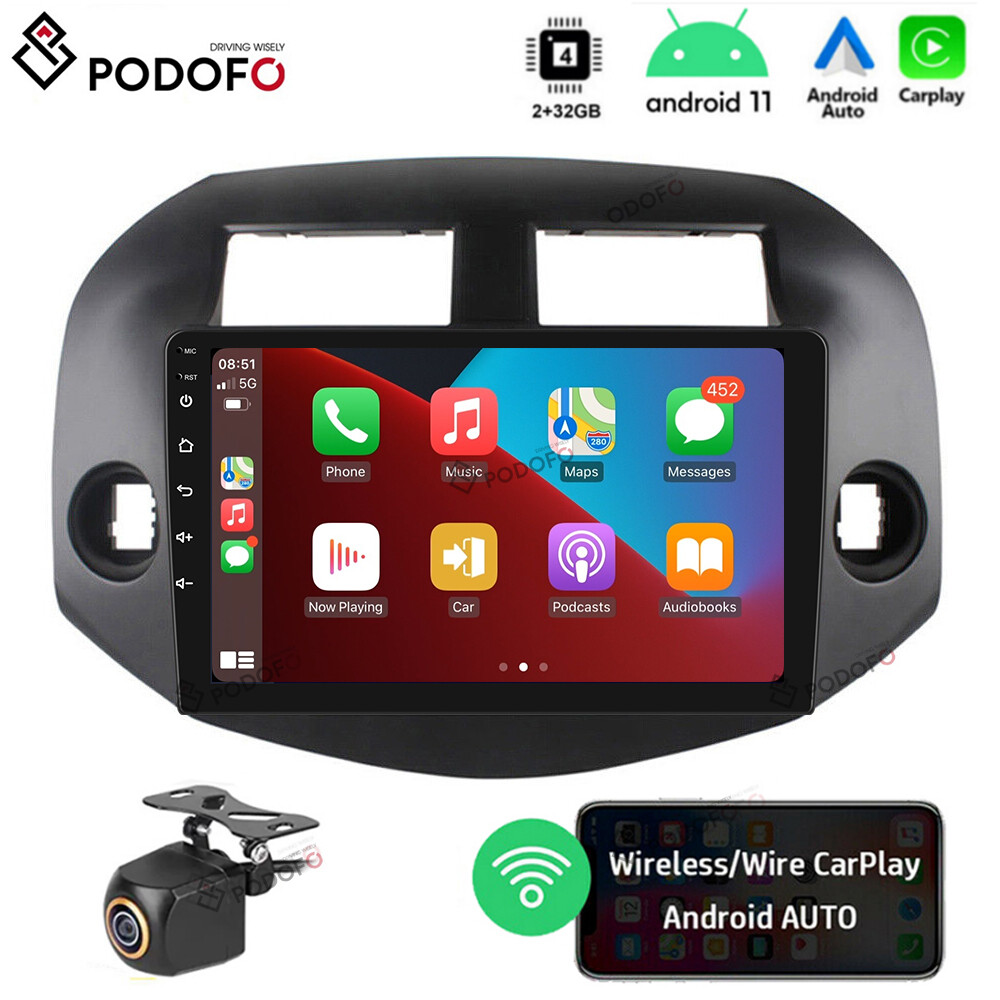 Для Toyota RAV4 2007-2011 Android 11 Автомобильный стерео радиоплеер GPS Navi BT CarPlay