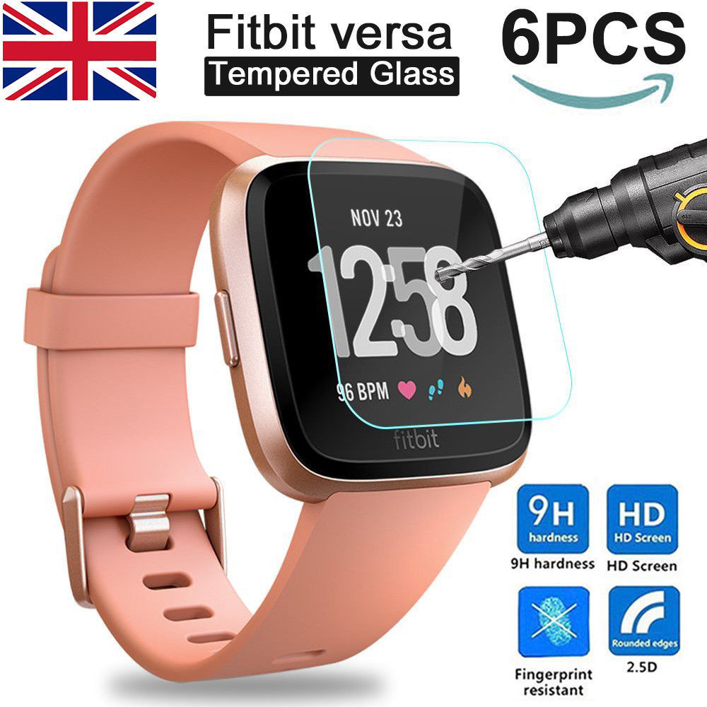 6Pcs For Fitbit Versa 2 / Versa Tempered Glass Screen Protector Smart