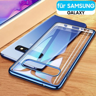 Hülle Samsung Galaxy S20 S10 S9 S8 S6 Schutzhülle Silikon Cover Handy Case Chrom