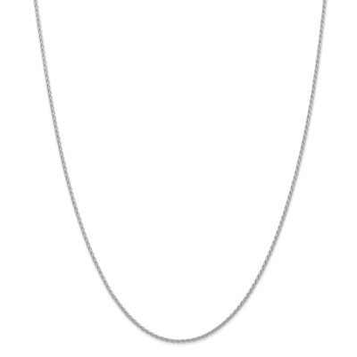 Pre-owned Superdealsforeverything Real 14kt White Gold 18 Inch 1.5mm Parisian Wheat With Lobster Clasp Chain
