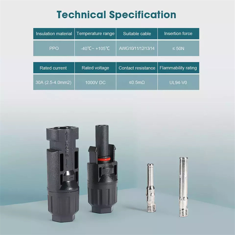 100 Pairs Male Female Wire Cable Connector Set Solar Panel Waterproof Connectors