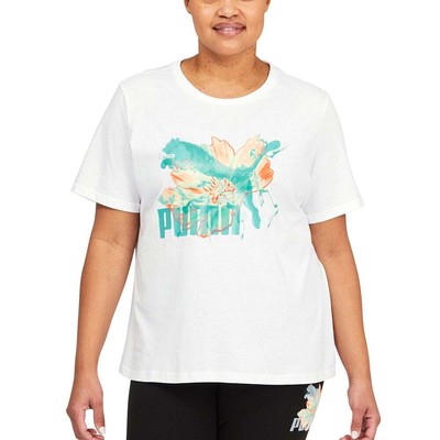 

Футболка Puma Hidden Flower с круглым вырезом и коротким рукавом, женская, размер , повседневная, Белый