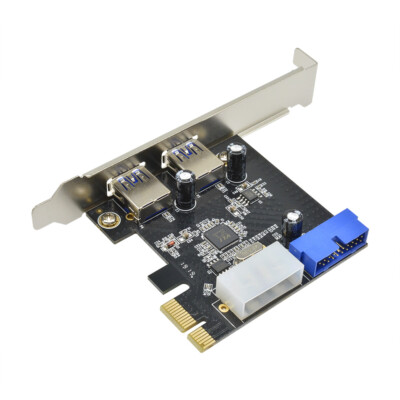 2 Ports PCI Express USB 3.0 Front Panel with 4-Pin & 20 Pin Control Card Adapter