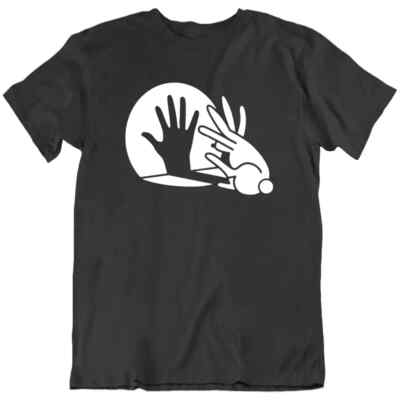 Rabbit Hand Shadow, Puppet, Bunny Funny T Shirt Tee Gift New