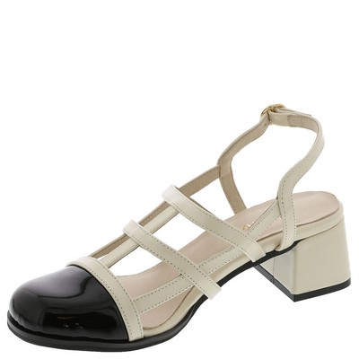 Pre-owned All Black Coco Strappy Lady Women's Sandal In White