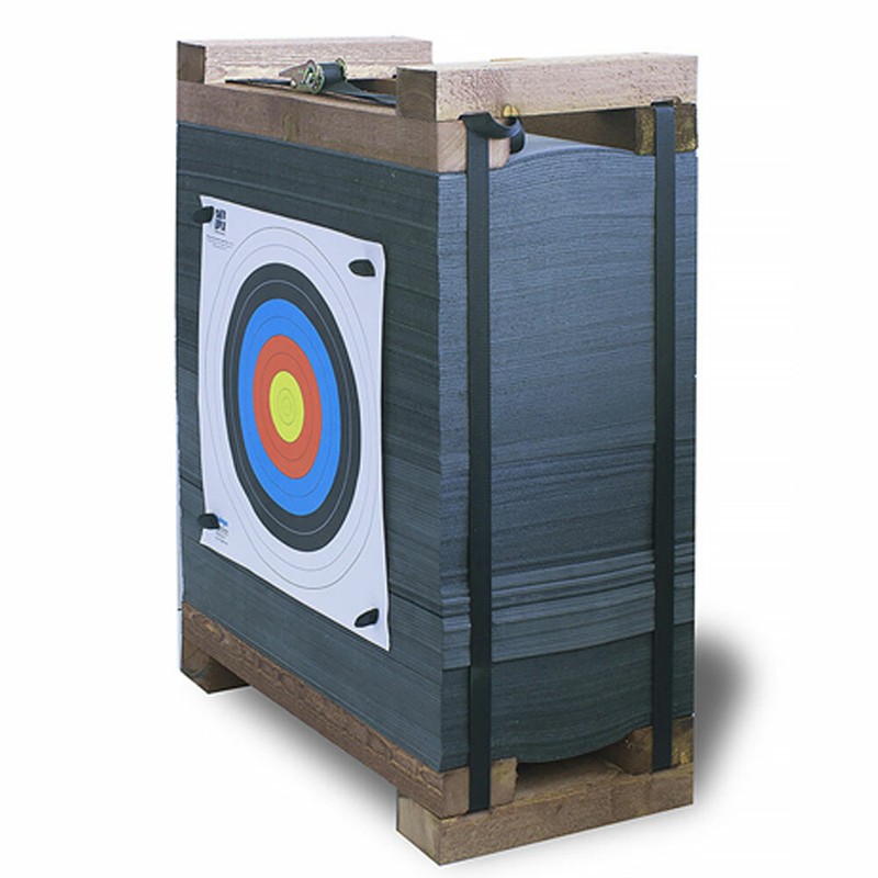 Yate Lamellen BogenschieÃEn Zielscheibe 60x60x30cm Naturholzrahmen Mit Spanngurt