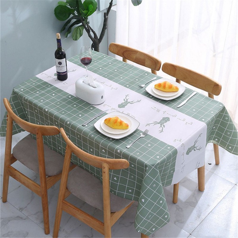 Dining Oilproof Tablecloth Table Cover Mat Antifouling Oilcloth Table Colth