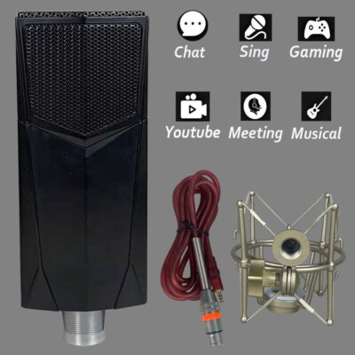 High Quality Cardioid Microphone Elecrect Condenser Complete Set Recording Live