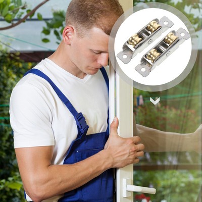  2pcs Closet Door Roller Patio Door Roller 2-wheel Pulley Track Rail Roller