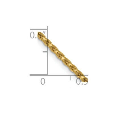 Pre-owned Skyjewelers Real 14k Yellow Gold 1.6mm Diamond Cut Open Franco Chain; 16 Inch