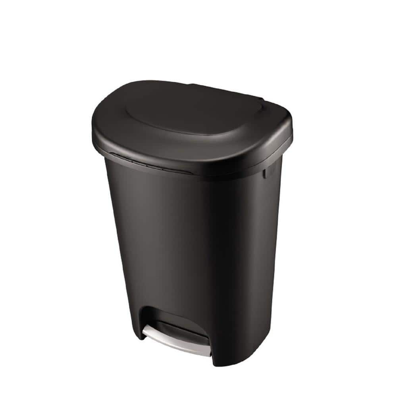 NEW Durable Stainless Steel Pedal 13 Gal. Black Step-On Indoor Trash Can