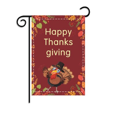 Double Sided 12x18 Inch Yard Flag turkey Thanksgiving decoration garden flag