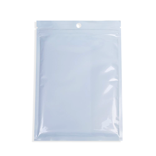 Many Different Sizes for 100 Flat Clear/White Resealable Bags w/ Hang Hole