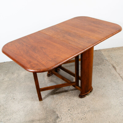 Mid Century Modern Dining Table Drop Leaf Walnut Compact