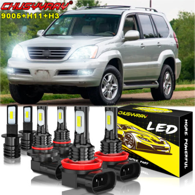 Para For Lexus GX470 2003-2009 faro de luz baja alta bombillas antiniebla kit
