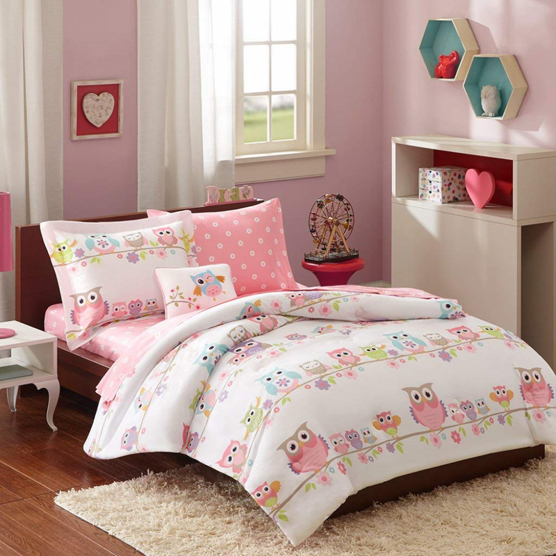 Mi Zone Kids Wise Wendy Twin Comforter Sets Girls Pink Owl 6