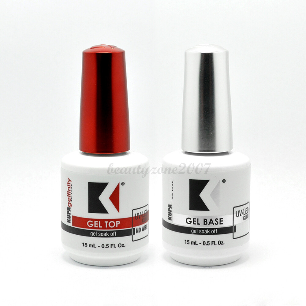 KUPA GelFinity Gel Polish BASE, No Cleanse TOP Coat DUO Set 0.5oz
