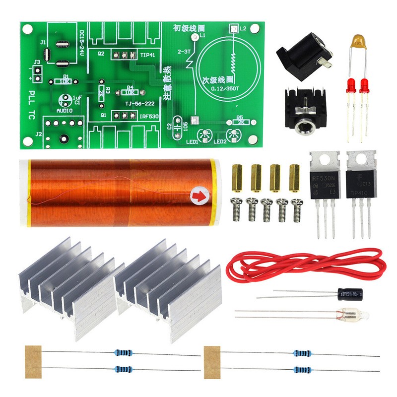 Unassembled Tesla Coil 15W Music Speaker Electronic Field Project Kits