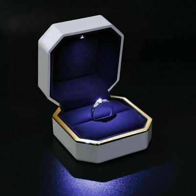 Diamond Ring Box with Led Light Jewelry Box Wedding Proposal Engagement Case