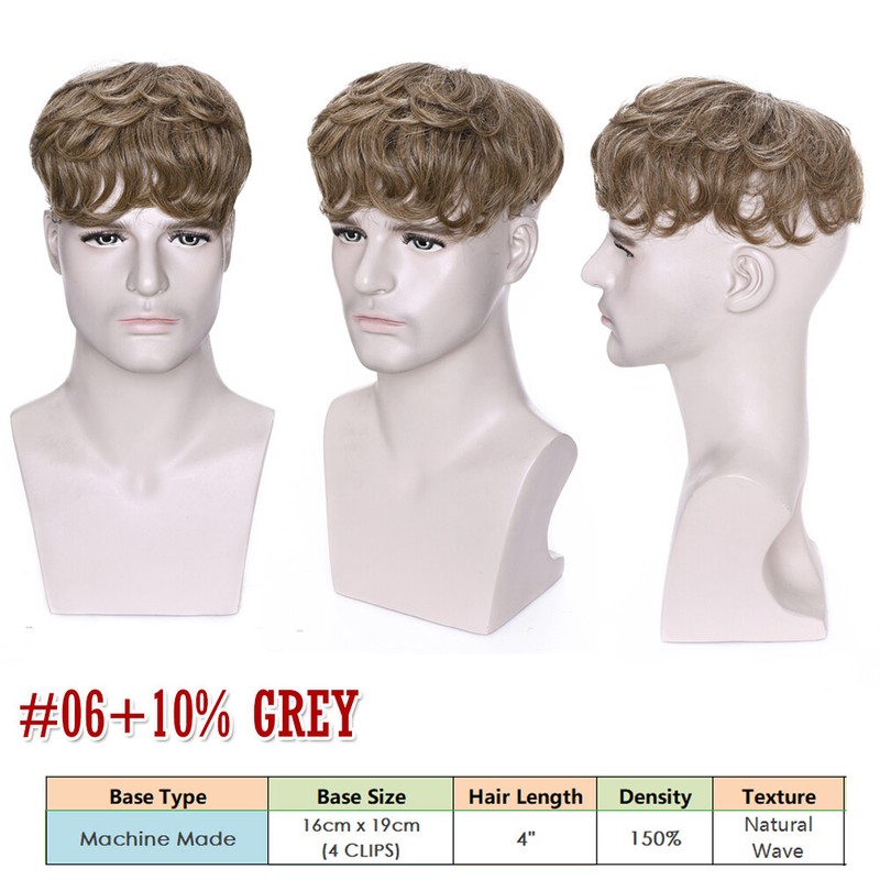 MONO Mens Human Hair Replacement System Hairpiece Thin Skin Toupee V-Looped Wig