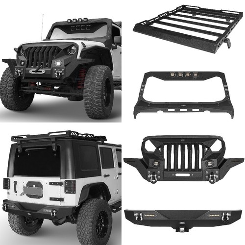 Front Rear Bumper Windshield Frame Cover For Jeep Wrangler Jk 07-18