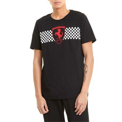 

Puma Race Checkered Flag Crew Neck Short Sleeve TShirt Mens Black Casual Tops 59, Черный, Puma Race Checkered Flag Crew Neck Short Sleeve TShirt