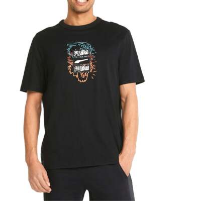 

Puma Btl Graphic Crew Neck Футболка с коротким рукавом Мужские черные повседневные топы 53445501, Черный, Puma Btl Graphic Crew Neck Short Sleeve T-Shirt