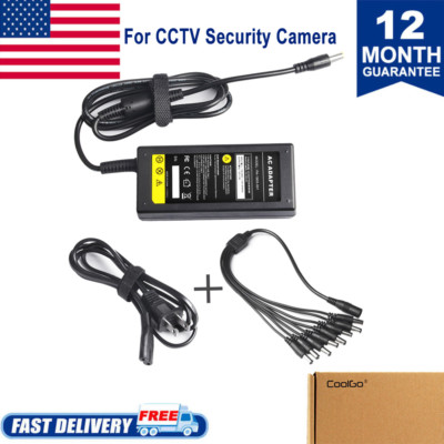 DC 12VDC 5A Power Supply Adapter CCTV Security Camera DVR + 8 Split Zmodo Q-See