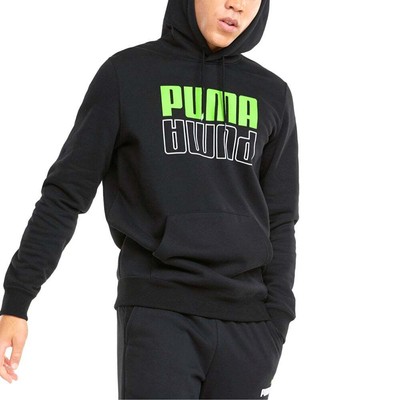 Puma Power Logo Pullover Hoodie Mens Black Casual Outerwear 58940951