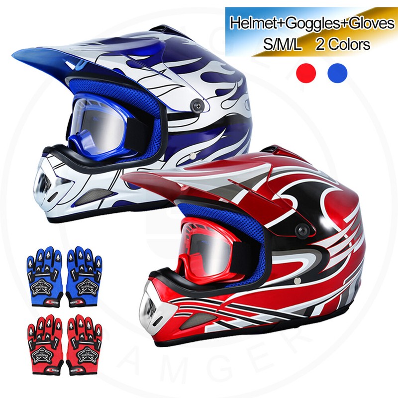 DOT Youth Helmet Child Kids Motorcycle Full Face Offroad Dirt Bike UTV ATV S M L