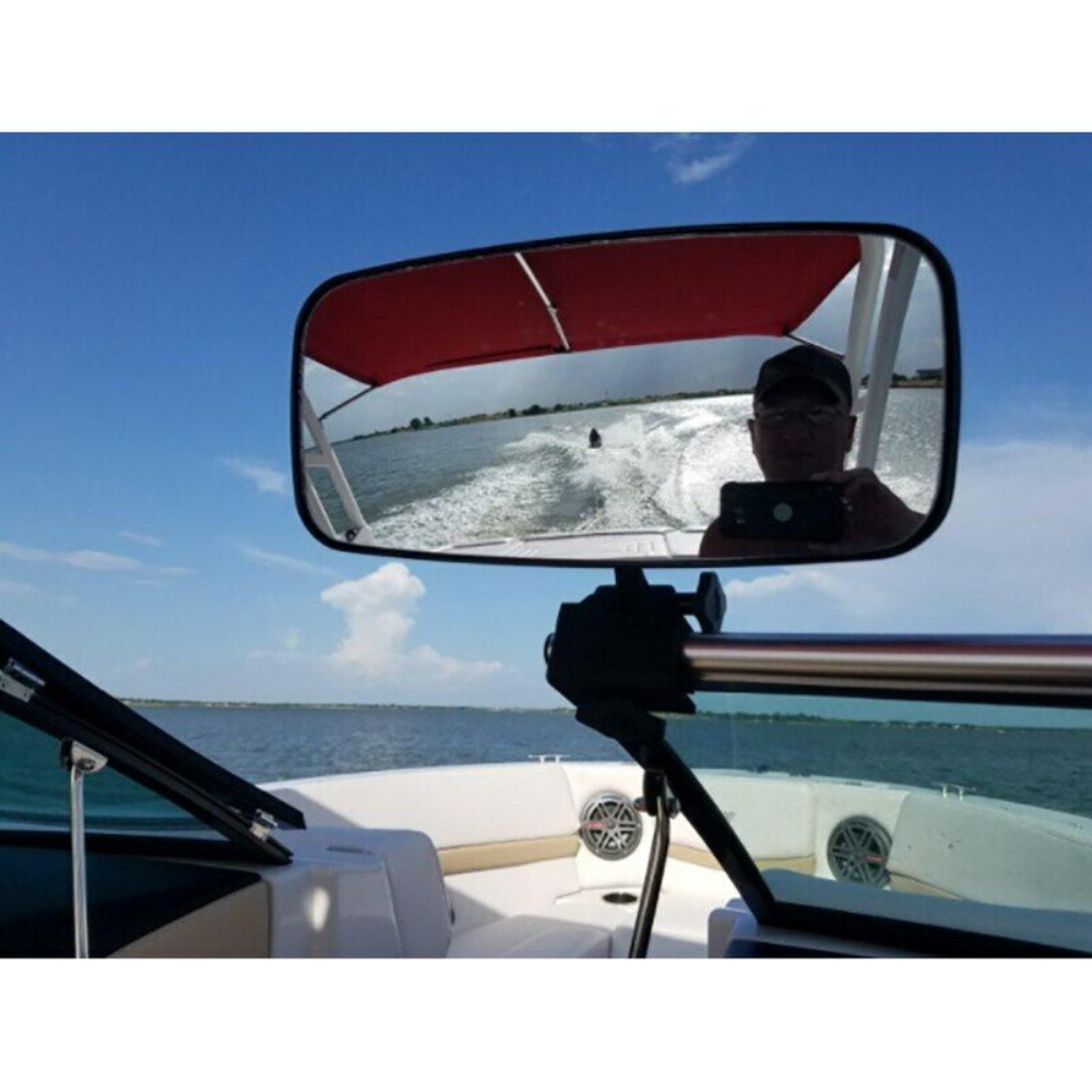 HEAVY DUTY 7"X14" Rearview Mirror w/adj Square Bracket for Boat Skiing Wakeboard