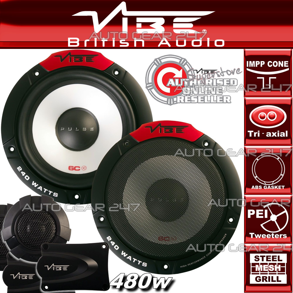 Vibe Pulse 6c 480w 16 5cm 165mm Comp Piezas Coche Van Puerta Estante Altavoz Par Ebay