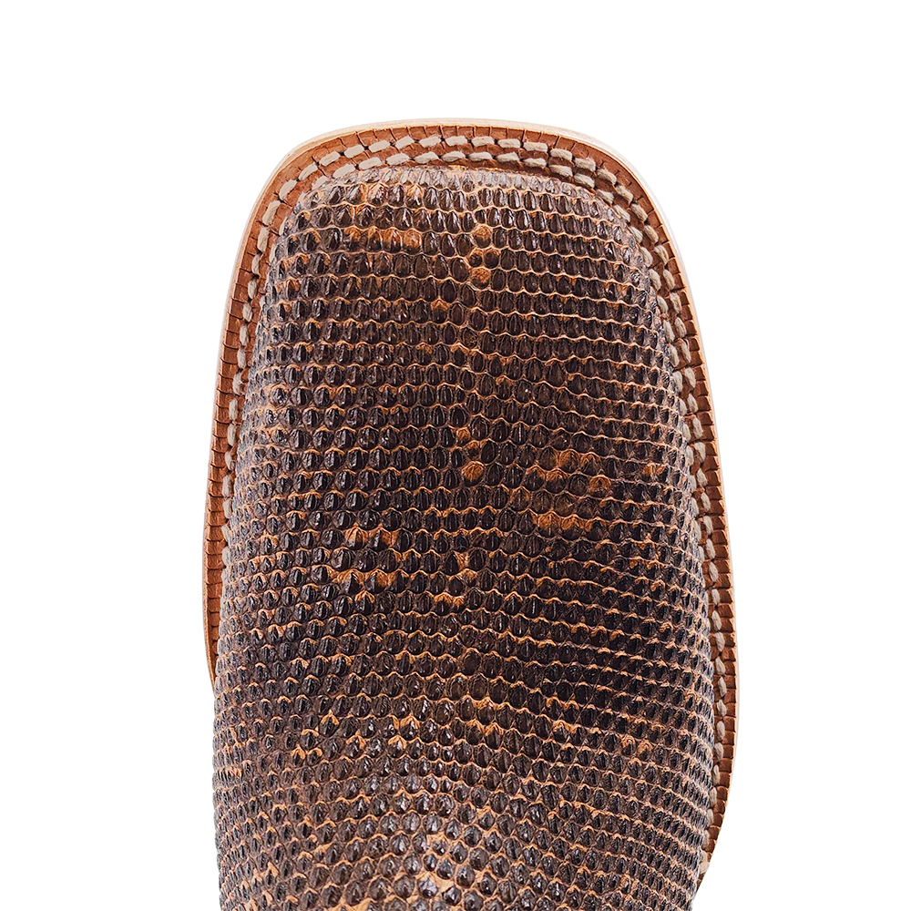 Pre-owned Western Men's R. Watson Rw7901 Cognac Ring Lizard  Boots In Brown