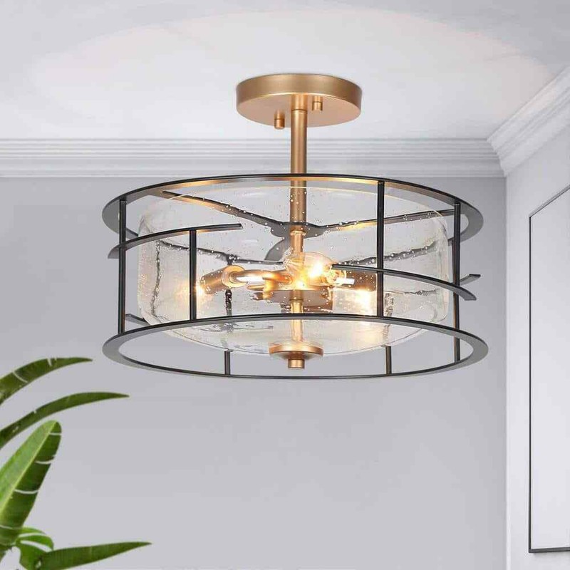 APARTMENT VOL.0〜12 セット Zevni Modern Farmhouse 3-Light Black Open Cage Semi-Flush