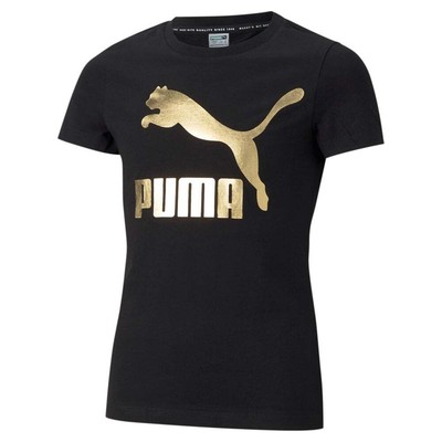 

Футболка Puma Classics Logo с круглым вырезом и короткими рукавами для девочек, размер , повседневная, Черный, Puma Classics Logo Crew Neck Short Sleeve T-Shirt Youth