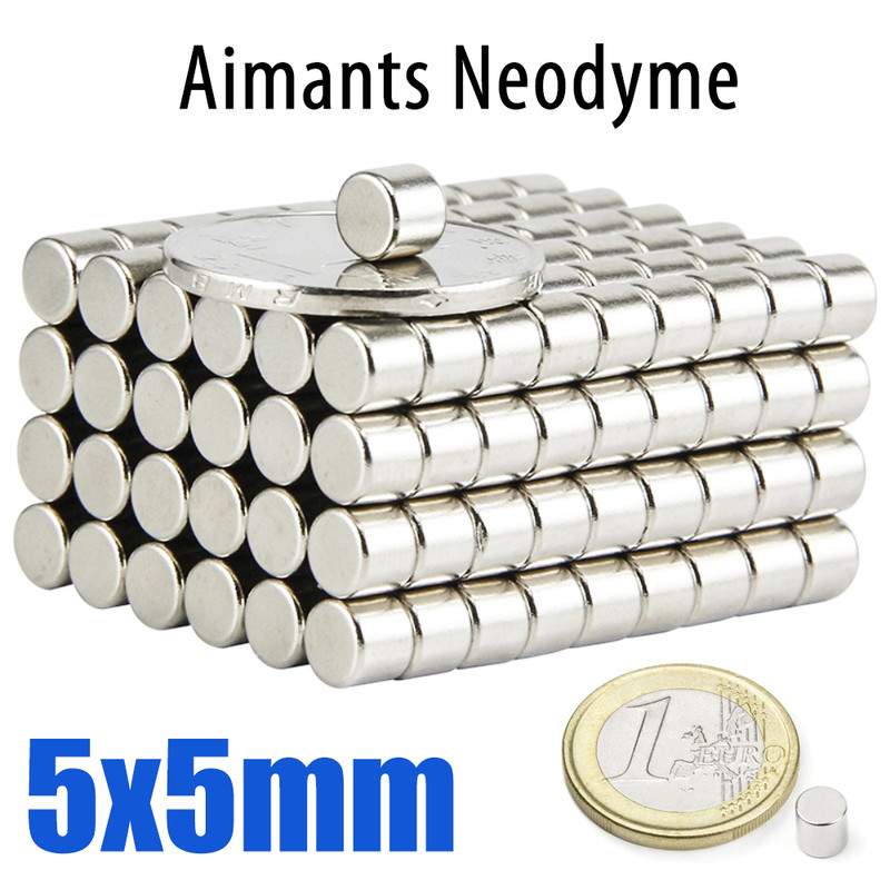 Aimant Rond Puissant 5mm X 5mm Neodyme Super Magnet Neodymium Fort 5x5mm Petit