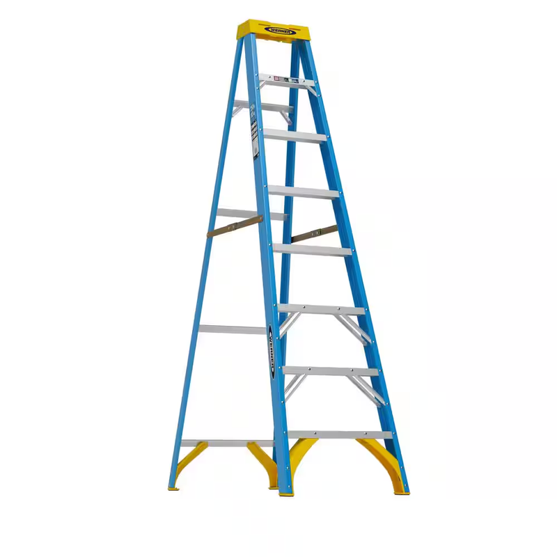 8 Ft. Fiberglass Step Ladder (12 Ft. Reach Height) with 250 