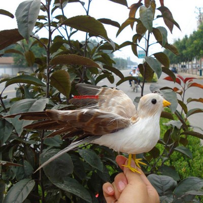 Artificial Sparrow Fake Bird Realistic Imitation Home Garden Decor Toy