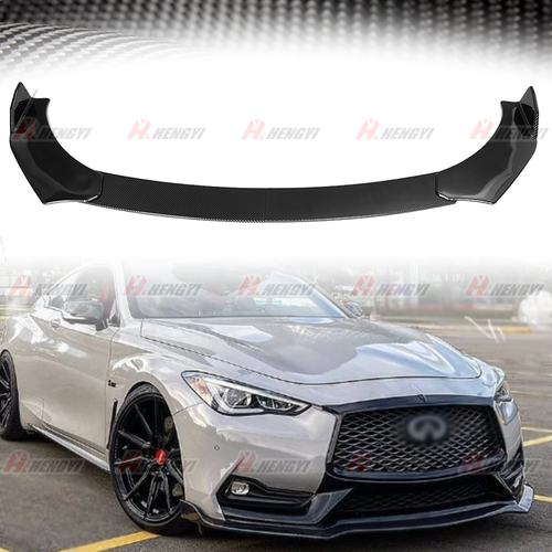 Carbon Style Front Bumper Lip Body Kit Spoiler Splitter For Infiniti Q60 Q70 Q50