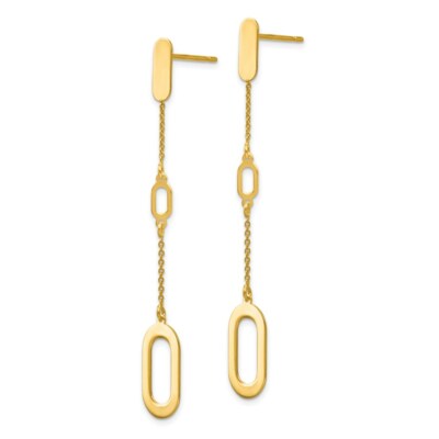 Pre-owned Skyjewelers Real 14kt Yellow Gold Polished Post Dangle Earrings