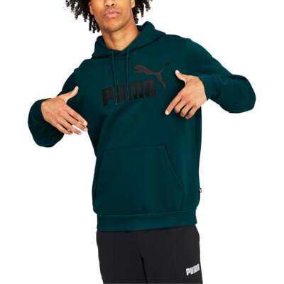 

Puma Ess Logo Pullover Hoodie Mens Green Повседневная спортивная верхняя одежда 67321620, Зеленый, Puma Ess Logo Pullover Hoodie