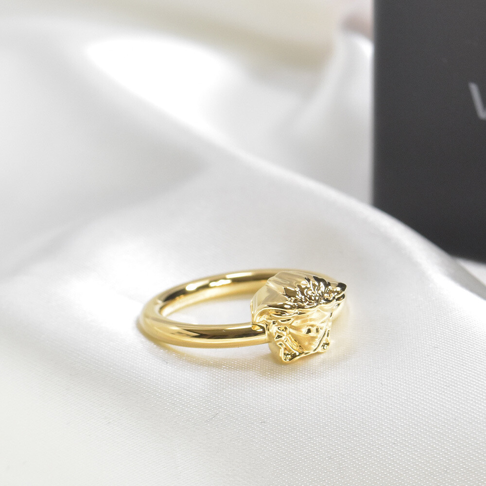 VERSACE Ring Small Medusa Head Motif Gold Size 15,19, 21, 23