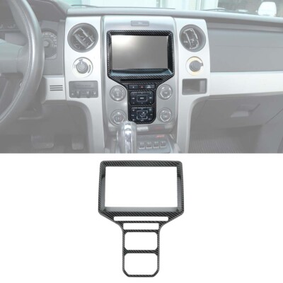 Carbon Fiber Center Console Navigation Cover Trim For Ford F150 Raptor 2013 2014